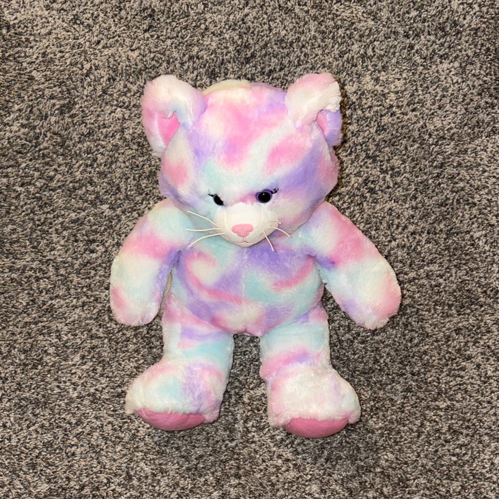 Build A Bear Colorful Plush Cat Toy